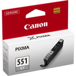 Canon Pixma CLI-551 Gy ChromaLife 100+ Ink Cartridge, Grey Single Pack, 6512B001